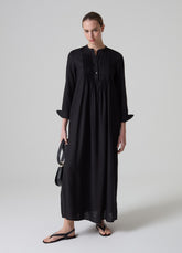 Ovs Contemporary Long Dress With Mandarin Collar